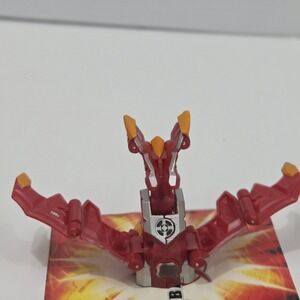 Bakugan Pyrus Nukix Gear 100G Red Silver Dragonoid Colossus Battle Gear...